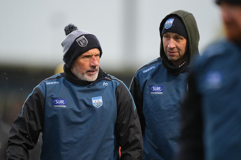 Waterford manager Peter Queally and selector Dan Shanahan. Photpgraph: James Lawlor/Inpho