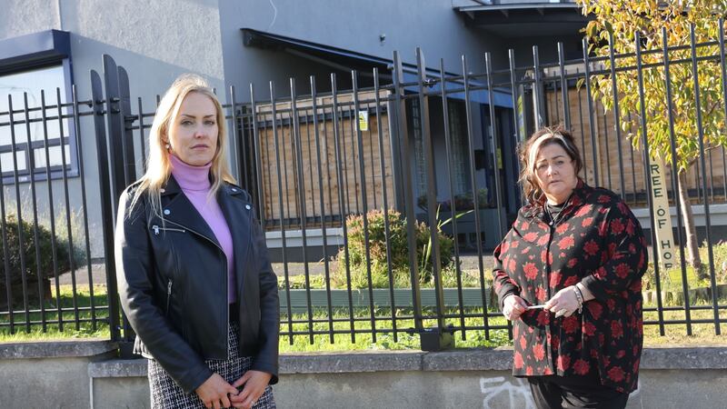 Grace Hill, Tallaght Drug and Alcohol Task Force (TDATF) co-ordinator (left), and Debbie Dolan, addiction support worker with Community Addiction Response Programme (CARP) in Killinarden. Photograph: Dara Mac Dónaill 02/11/2021 - NEWS - Grace Hill, co-ordinator drug and alcohol taskforce, Tallaght (left) and Debbie Dolan, crack cocaine support worker at CARP, Killinarden, Tallaght, Dublin.Photograph: Dara Mac Dónaill / The Irish TimesPhotograph: Dara Mac Donaill / The Irish Times