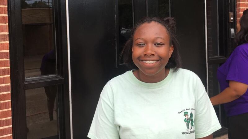 Violet Kira (15), a student at  Cleveland High,  which is merging with another school in Oxford, Mississippi, after a long campaign to end segregation. “I like what’s going to happen. There may be some difficult issues at the beginning, but things will straighten out in the end,” she says. Photograph: Suzanne Lynch