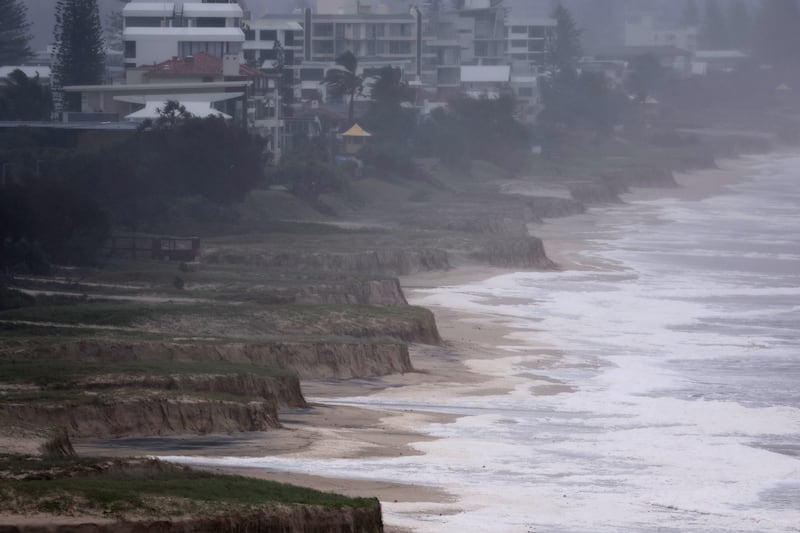 Erosion at Miami Beach after the sand was washed away during Tropical Cyclone Alfred on the Gold Coast, Australia. Photograph: David Gray/AFP via Getty Images         