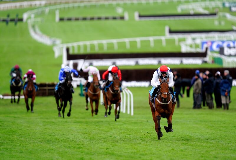 Ballyburn ridden by Paul Townend wins at Cheltenham. Watching him lead home four stable companions in a seven-runner race verged on the farcical. Photograph: David Davies for The Jockey Club/PA Wire.
