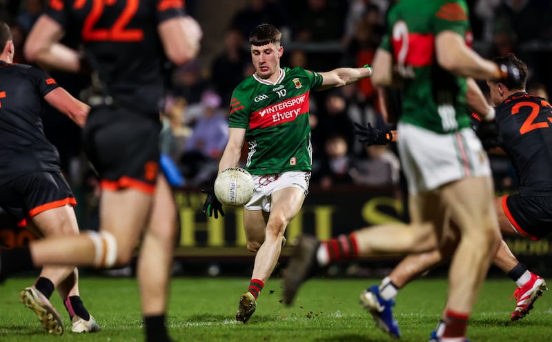 Mayo's Davitt Neary scores a point against Armagh - his goal was something special. Photograph: Nick Elliott/Inpho