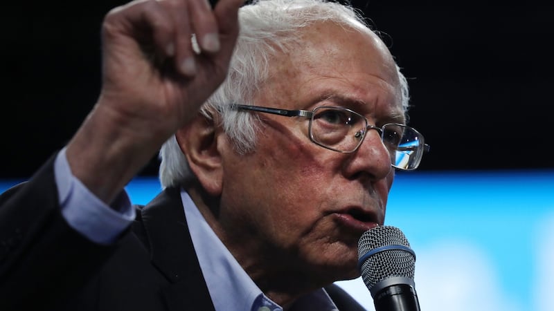 Democratic presidential frontrunner Senator Bernie Sanders  speaks to supporters on February 27, 2020 in Spartanburg, South Carolina. (Photo by Spencer Platt/Getty Images)