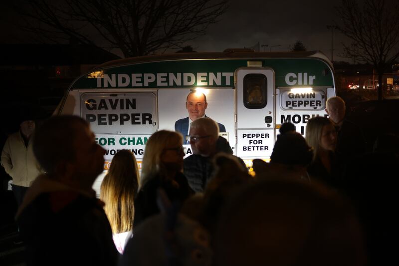 Independent Dublin city councillor Gavin Pepper at the launch of his “Mobile Clinic” at the Whitehall Church parking lot. Photo: Chris Maddaloni/The Irish Times

