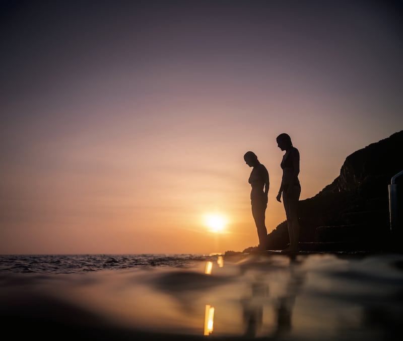 Sea swimmers at Ladies Cove, Greystones, Co Wicklow, from photographer Niall Meehan's 2025 calendar