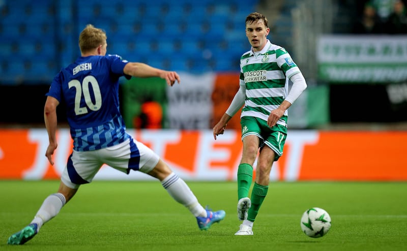 Matt Healy in action for Shamrock Rovers against Molde. 'Matt has a really high ceiling,' said Stephen Bradley. 'His level of football IQ for someone so young is really high.' Photograph: Ryan Byrne/Inpho 