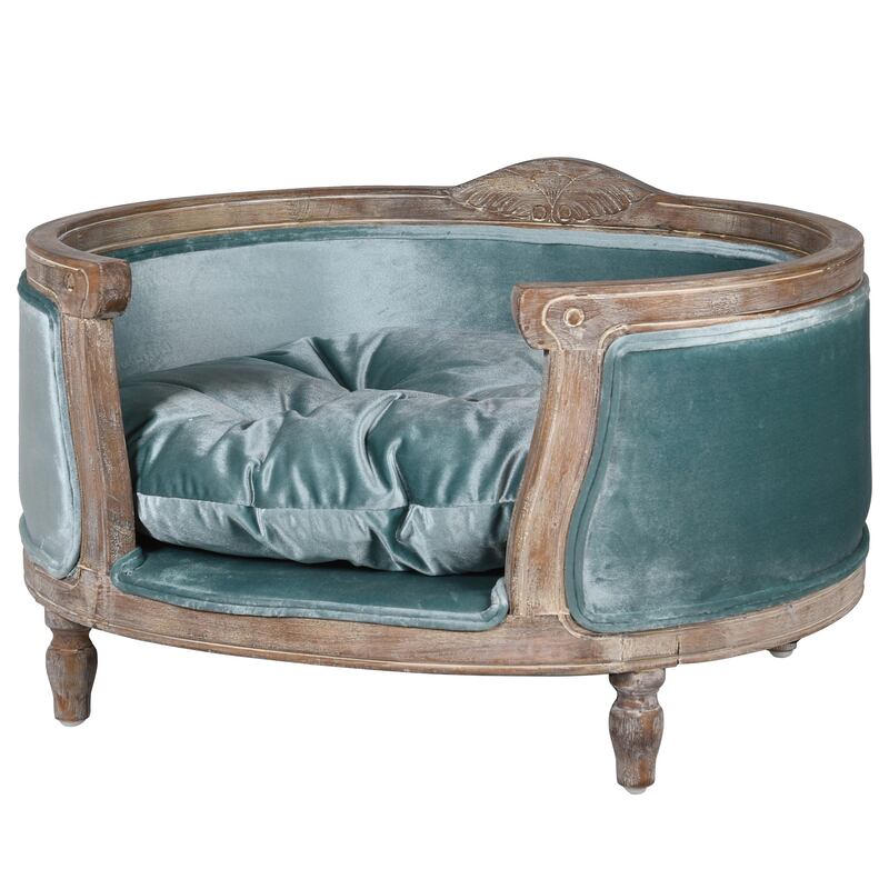 Velvet-lined Louis XIV-style dog bed (from €395), Collette Ward Interiors