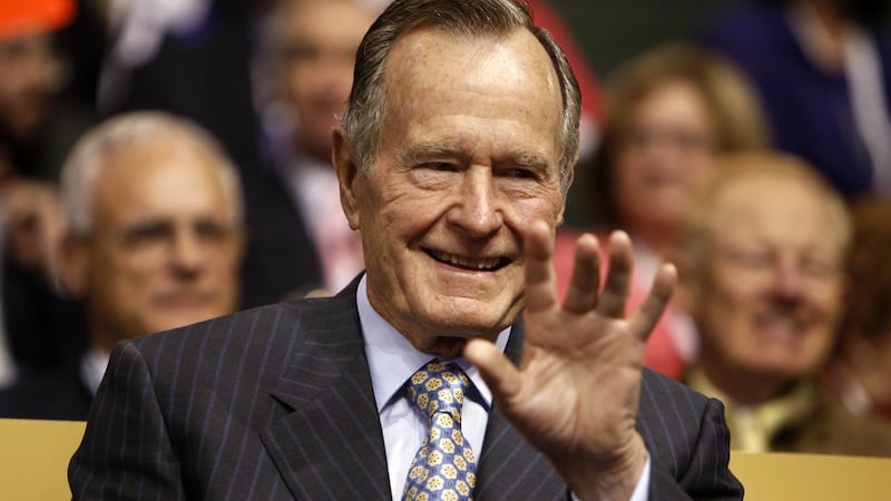 Former US president George HW Bush acknowledges the audience on day two of the Republican National Convention in 2008. He died on Friday aged  94. Photograph: Bloomberg