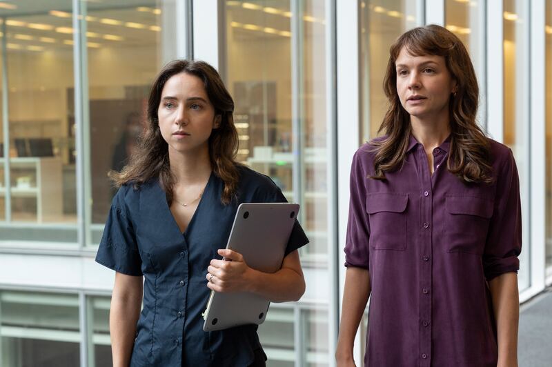 Jodi Kantor (Zoe Kazan) and Megan Twohey (Carey Mulligan) in She Said. Photograph: JoJo Whilden/ Universal Pictures