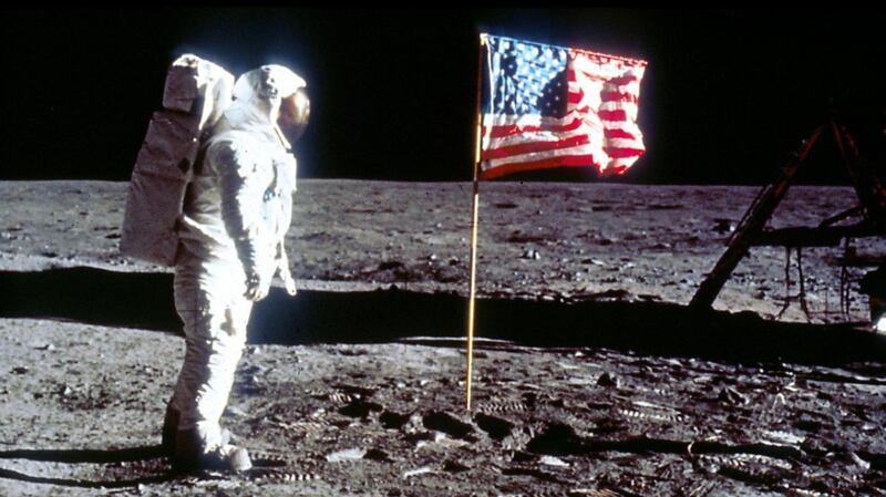 Astronaut Edwin “Buzz” Aldrin on the moon on July 20th, 1969, during the Apollo 11 mission. Photograph: Nasa/Liaison