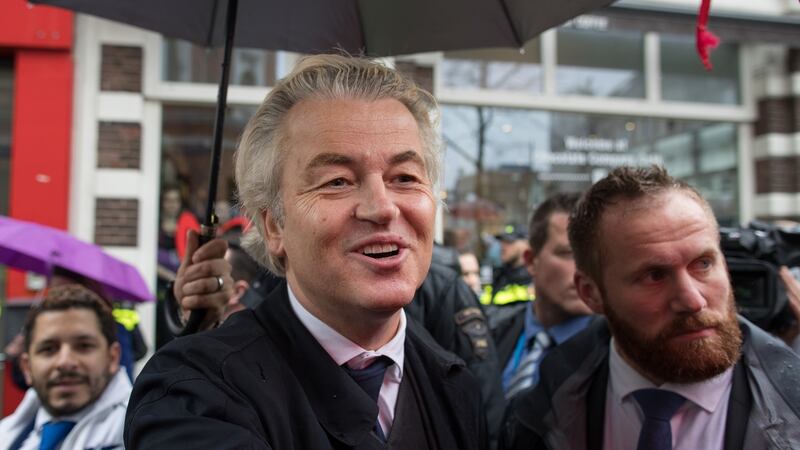 Geert Wilders: the leader of the Dutch Freedom Party is firing up his anti-Muslim base as he seeks to regain support. Photograph: Jasper Juinen/Bloomberg