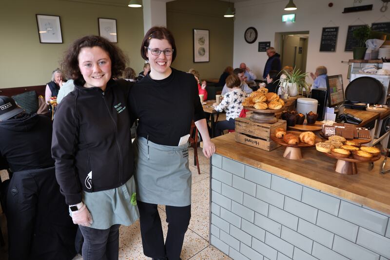 Anna Brennan (left) and Gillian Farrell working at the Green Kitchen and Garden Shop, in Walkinstown, Dublin. Photograph: Dara Mac Dónaill 








