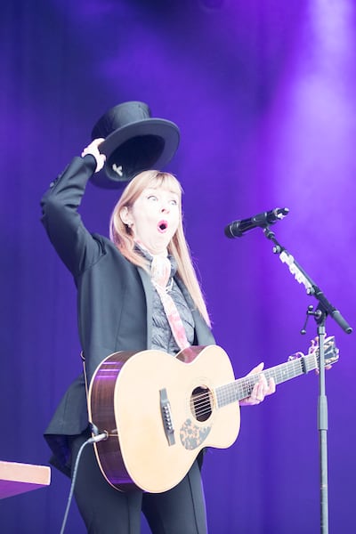 Suzanne Vega on the main stage at Forest Fest on Sunday evening. Photograph: Brian Bastick