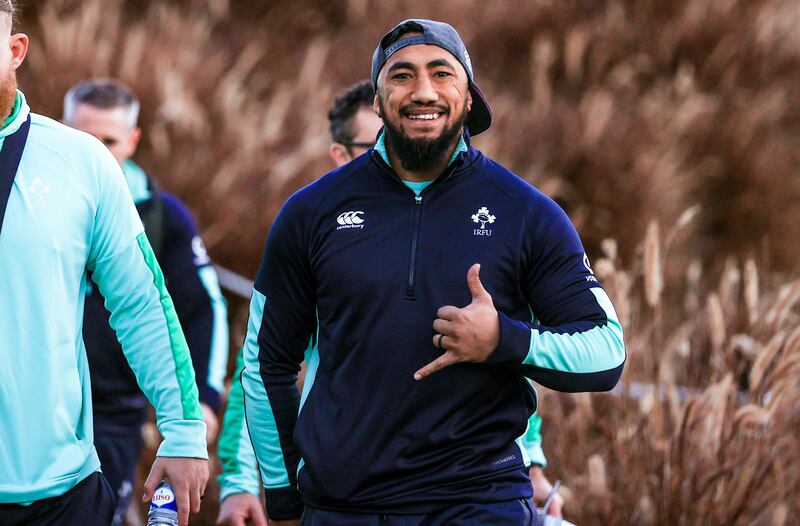 It was Aki from the bench, who benefited from clever lineout variation against Australia in November after Caelan Doris was launched into their defence. The replacement took his cue on the hour and powered through two defensive tackles to score. Photograph: Ryan Bailey/Inpho