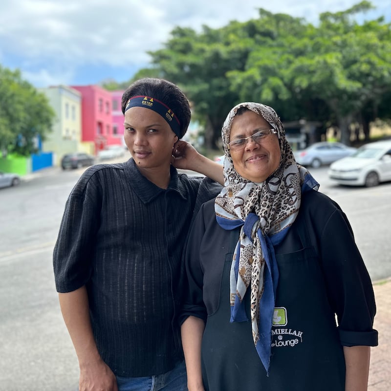 Divaan Prins, manager and member of the family running Biesmiellah Restaurant since the 1980s; and Wageeda Williams, a server at the restaurant. Photograph: Conor Capplis