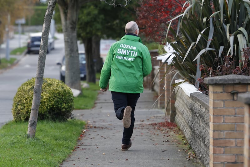 Election 2024: Green Party TD Ossian Smyth on the campaign trail. Photograph: Nick Bradshaw