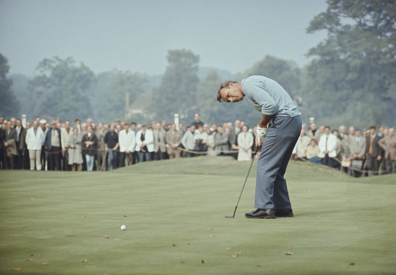 Arnold Palmer during the first Piccadilly World Match Play Championship at The Wentworth Golf Club in October 1964. Photograph: Don Morley/Allsport/Getty Images