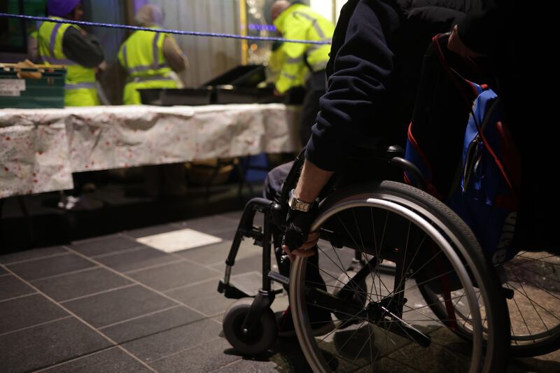 People with disabilities, and young families, are fed first at the Muslim Sisters of Éire soup kitchen. Photograph: Chris Maddaloni