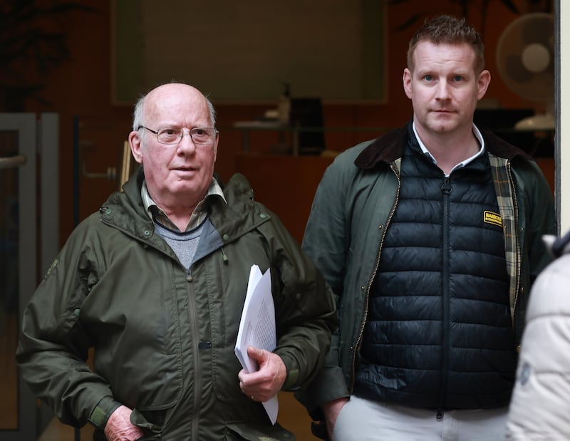 Darren Keys's father Clinton and brother Richard   leaving the Dublin District Coroner's Court after the inquest into his death on Friday. Photograph: Colin Keegan/Collins Dublin