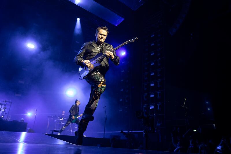 Lead singer Matt Bellamy of Muse performing at 3Arena, Dublin. Photograph: Tom Honan/The Irish Times.