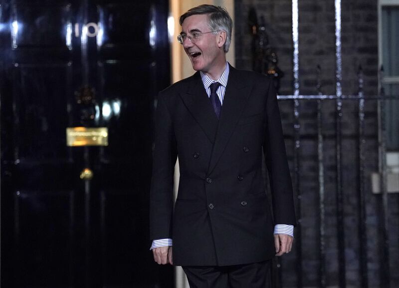 Jacob Rees-Mogg leaving Downing Street. Photograph: Kirsty O'Connor/PA