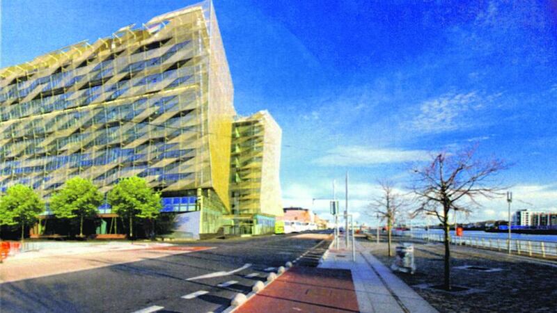 Image of what the new Central Bank headquarters on Dublin’s docks will look like.