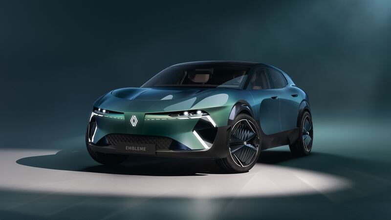 The Renault Emblème, which utilises dual-energy electric and hydrogen technology and which the French car maker claims would have a whole-life emissions figure of just five tonnes of CO2