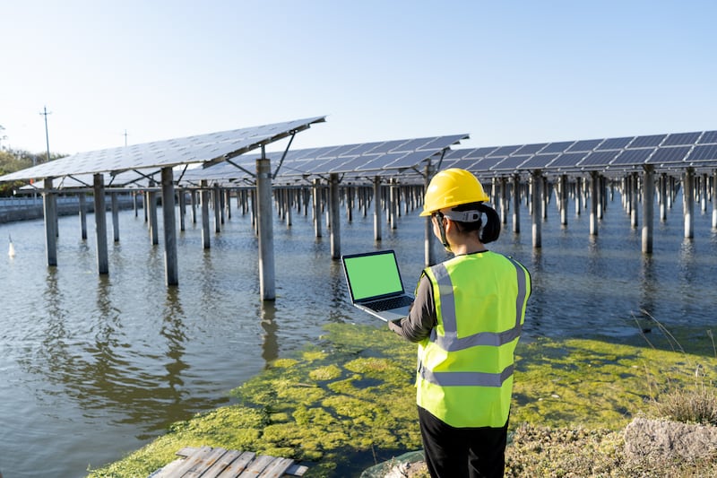 Renewable energy firms are among a  growing number of new businesses which aim to solve environmental problems and social problems, developing products or services that deal with climate issues. Photograph: Xiaoke Chen/Getty Images