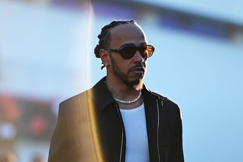 Lewis Hamilton at the Last Vegas Grand Prix. Photograph: Rudy Carezzevoli/Getty