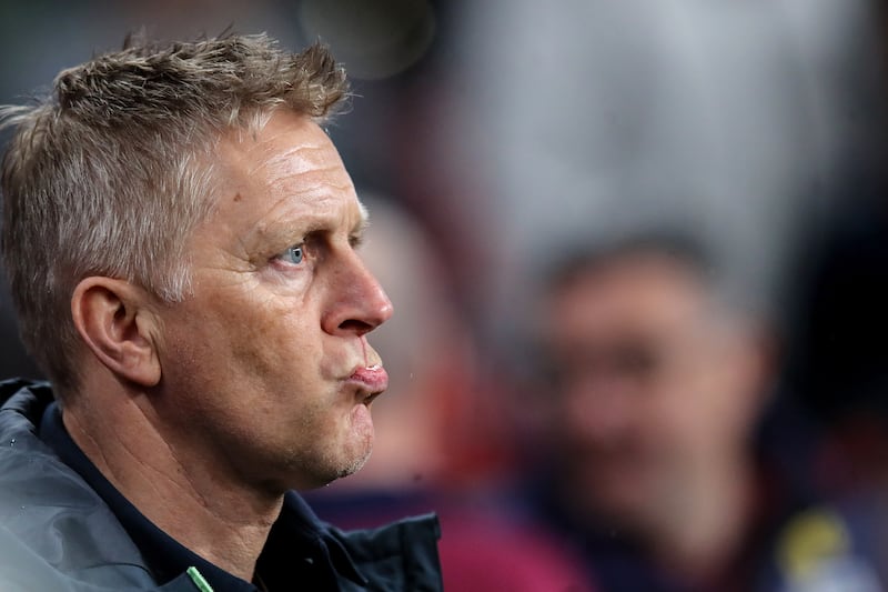 Ireland manager Heimir Hallgrímsson looks on at Wembley. Photograph: Ryan Byrne/Inpho