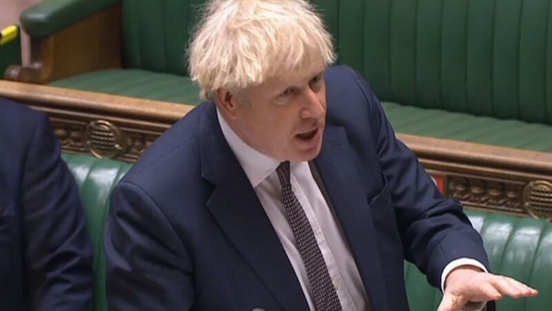 UK prime minister Boris Johnson speaking at the House of Commons on Wednesday, where he called on the EU to ‘see sense’ over Brexit. Photograph: AFP/Getty Images.