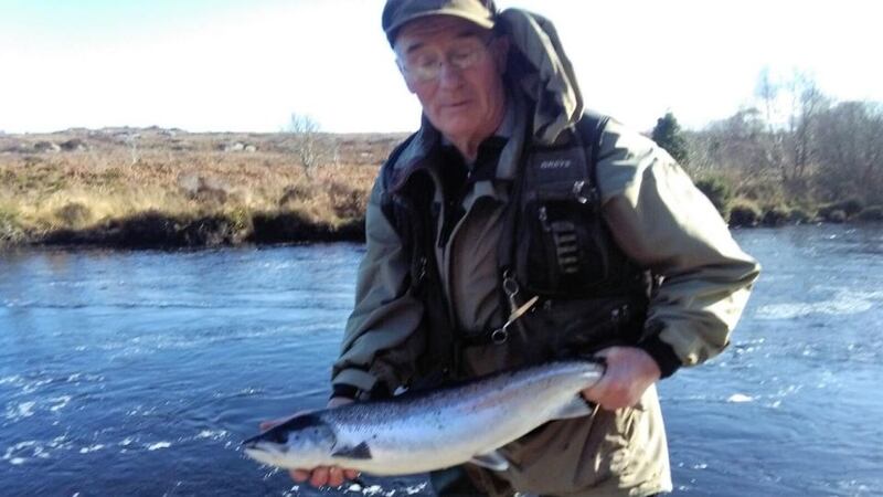 First salmon of 2018 from Lackagh River for John McLaughlin and released by his dad Dermot.