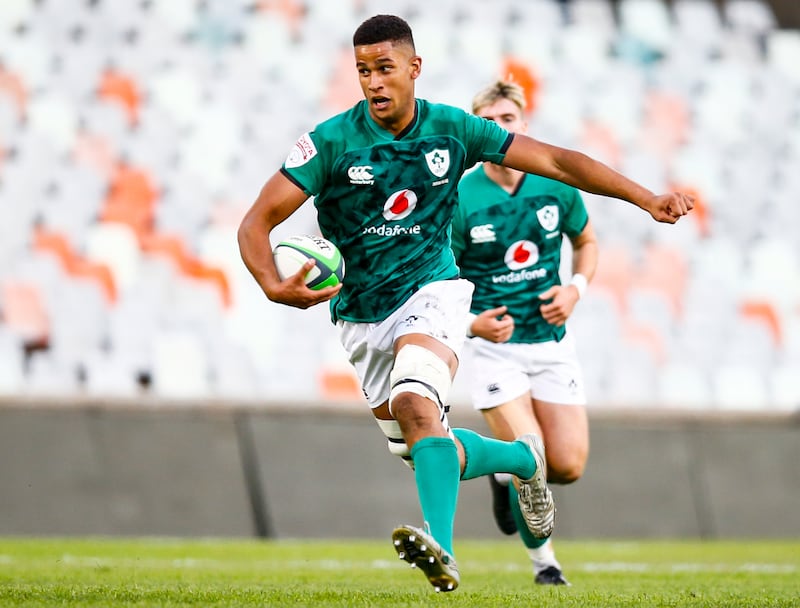 Emerging Ireland's Cormac Izuchukwu against Airlink Pumas in Toyota Stadium, Bloemfontein, South Africa, in October 2022. Photograph: Steve Haag/Inpho