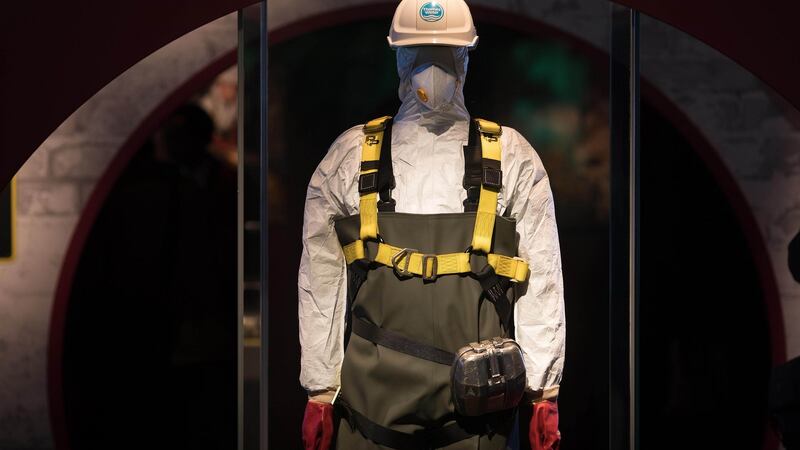 Protective clothing worn by those waging war on the “fatberg”, on display at the Museum of London. Photograph: David Parry/PA Wire