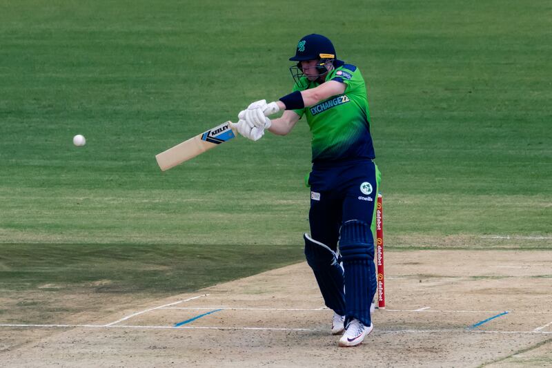 Gareth Delany top scored in a disappointing Ireland innings with 24. Photograph: Jekesai Njikizana/AFP via Getty Images 