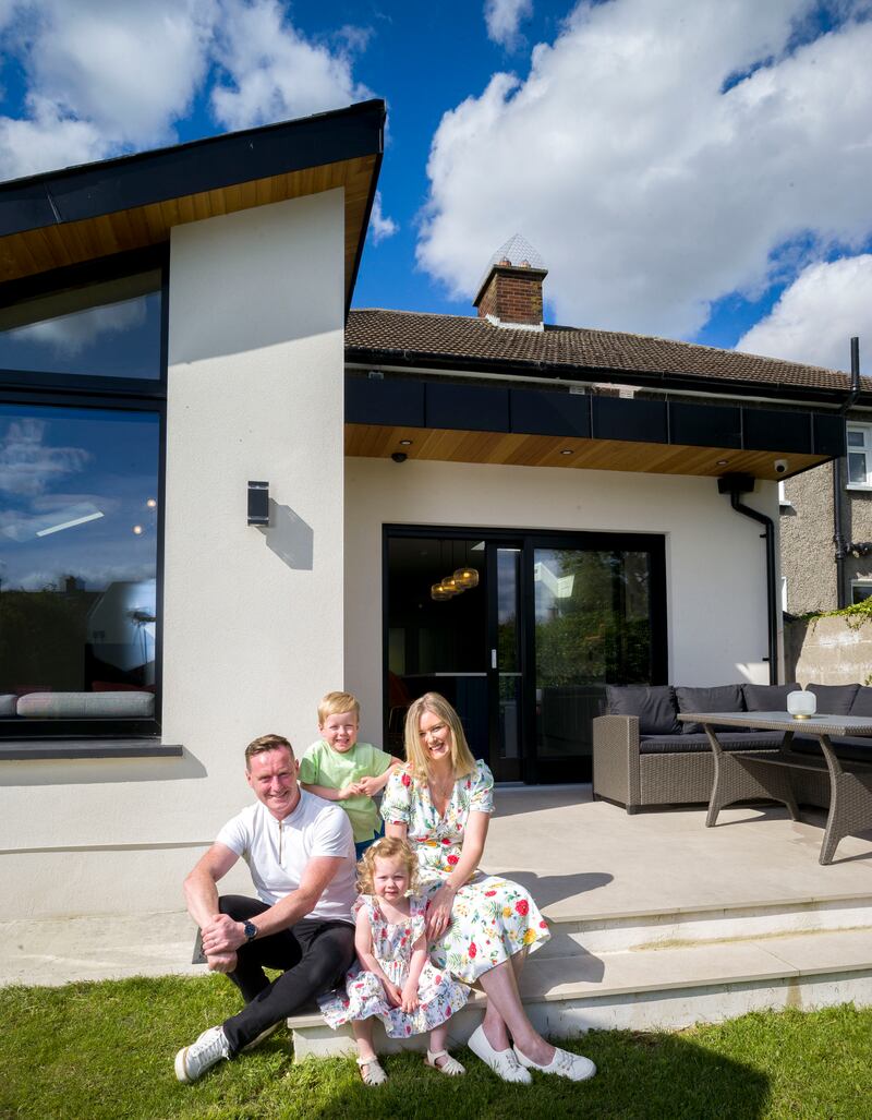 Mark O’Connor with Ollie, Grace and Niamh. Photograph: John Ohle