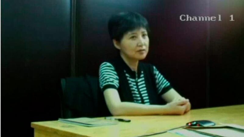 Gu Kailai, wife of Bo Xilai, former Chongqing Communist Party chief, speaking on August 10th in a video screened yesterday during her husband’s trial at Jinan intermediate people’s court. Photograph:  Reuters