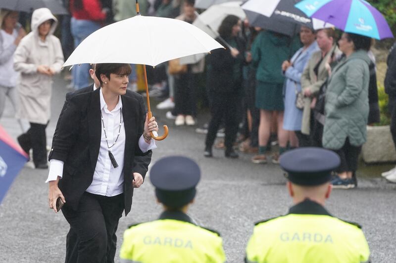 Minister for Education Norma Foley at the funeral of Nicole Murphy in Co Tipperary last month. She was one of four young people who died while on the way to celebrate Leaving Cert results when the car they were travelling in struck a wall and overturned. Photograph: Brian Lawless/PA Wire