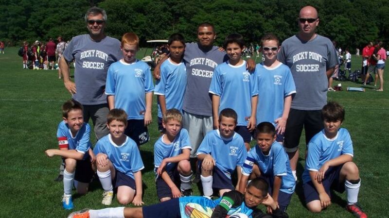 Dave Hannigan, right, back row in his soccer coaching days in the USA.