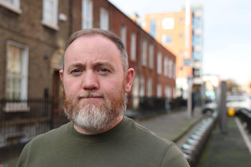 Jonathan Dowling, a youth worker in Dublin’s north inner city, on Buckingham Street. Photograph: Bryan O’Brien