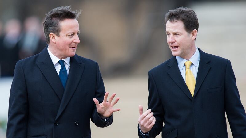 Then Lib Dems leader Nick Clegg and prime minister  David Cameron in 2015. Photograph: Samir Hussein/WireImage