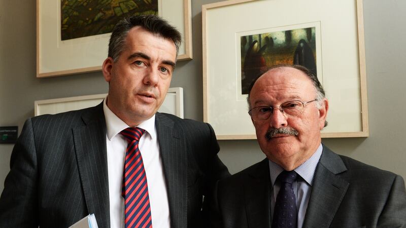 Charities Regulator chief executive John Farrelly and its chairman Paddy Hopkins. Photograph: Cyril Byrne/The Irish Times.