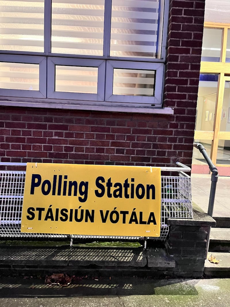 Polling station sign Ballsbridge