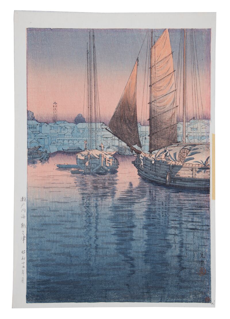 Sunset at Tomonotsu Inland Sea by Tsuchiya Koitsu (€300-€400)