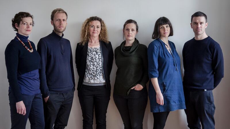 Free Market team - From left to right: Miriam Delaney, Jeffrey Bolhuis, Orla Murphy, Jo Anne Butler, Tara Kennedy, Laurence Lord. Photograph: Ste Murray