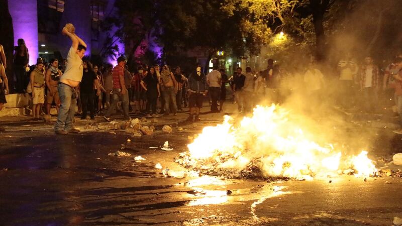 Bonfires in Asuncion, Paraguay on Friday. Photograph: EPA