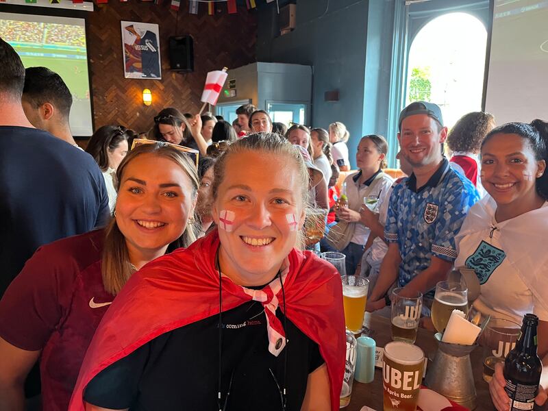 Em Hill of South London Laces with other club members at the Regent pub in Balham. Photograph: Mark Paul