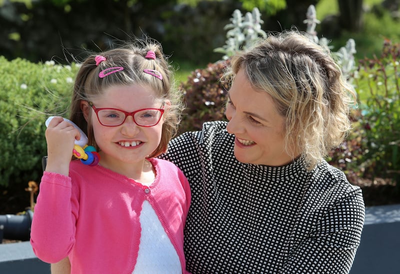 Angelina Hynes with her daughter Zoe at their home in Galway in June 2020. Photograph: Joe O'Shaughnessy