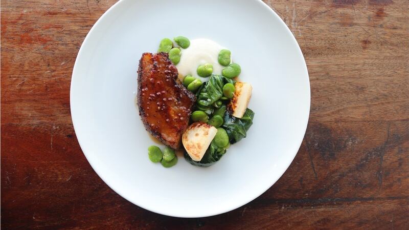 Pork jowl main course from the new menu at Clanbrassil House.