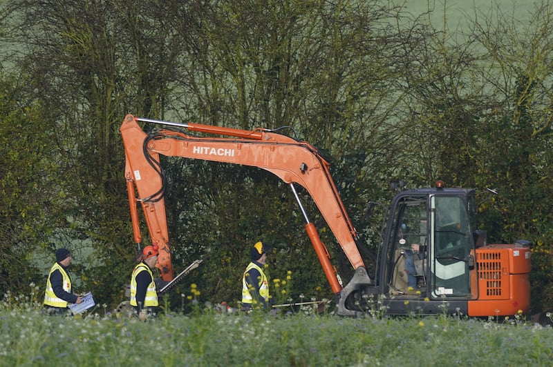 Land near Grangecon, Co Wicklow, is being searched as part of a significant development in the investigation into the disappearance of Jo Jo Dullard almost 30 years ago. Photograph: Niall Carson/PA Wire 